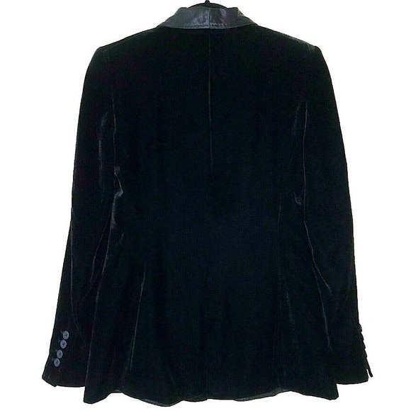 Victoria’s Secret BODY by VICTORIA Velvet Silk One-Button Blazer Jacket Black 6 - Picture 2 of 10